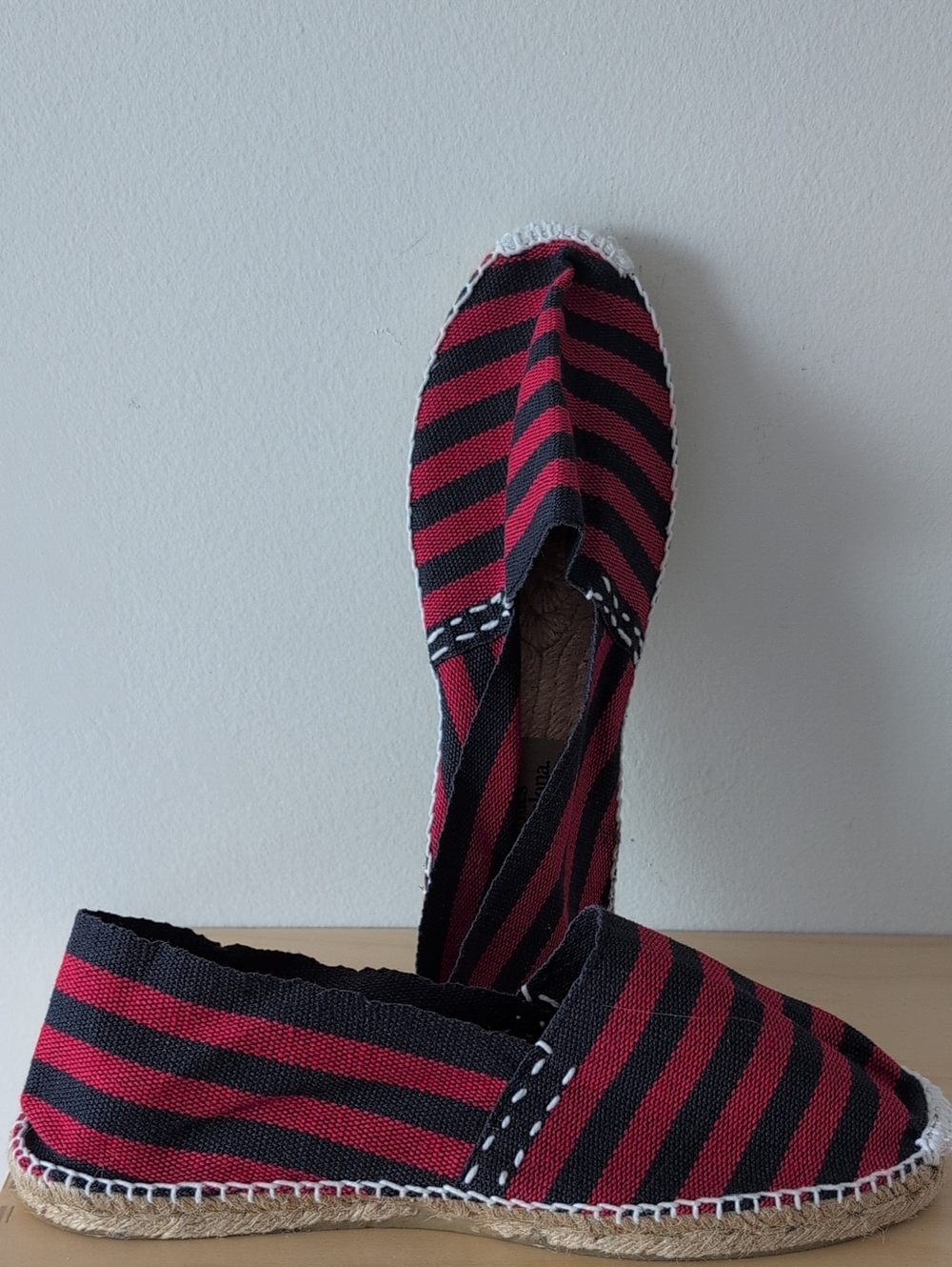 Red & Navy Striped Women's Espadrilles - Casual Slip-On Flats